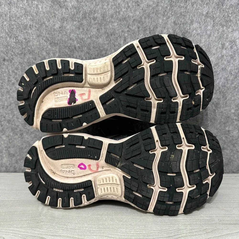 Brooks Ghost 13 Running Shoes Womens 6 Black Pink Neutral Cushion Sneakers‎